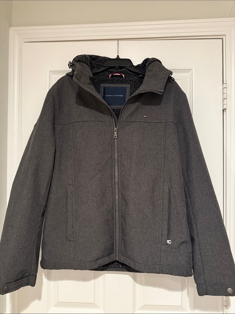 Tommy Hilfiger Men's Dark Gray Hooded Performance Jacket
